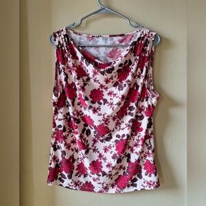 Lands End Women's Sleeveless Silky Knit Drape Front Top Sz. L/P